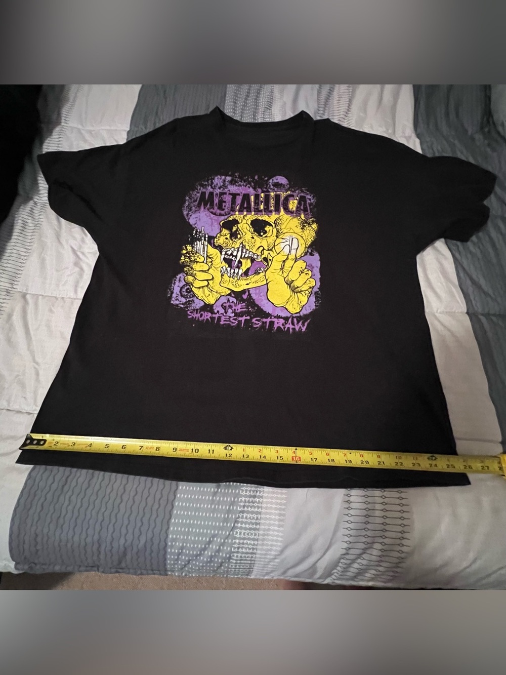 Metallica Shirt The Shortest Straw Mens Black 2XL XXL Skull Metal Rock Music - Picture 7 of 9